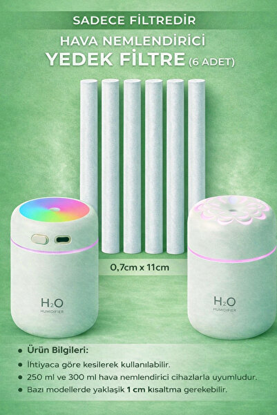 Technikhaus 6 Adet Hava Nemlendirici Yedek Filtresi SADECE YEDEK FİLTRE UNİVE...