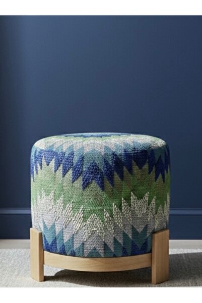 GO&CO CONCEPT Rainbow, %100 Ahşap Ayaklı Puf/Yan Sehpa