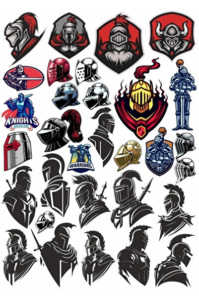 Reysa Tasarım مجموعة ملصقات الفرسان مكونة من 25 قطعة للهاتف والكمبيوتر اللوحي...