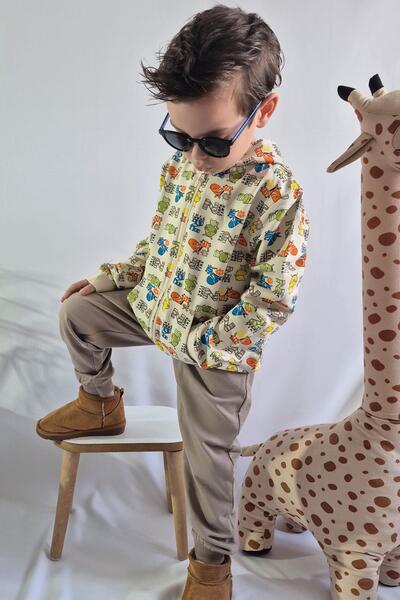 Breeze Момчешки комплект спортен екип Zebra Adventure 1,5-5 години, кремав