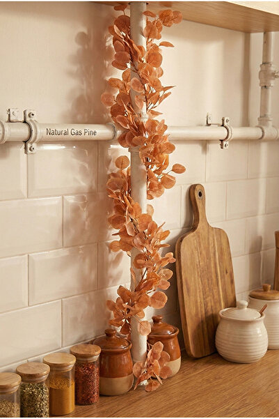 PINALE ART Doğalgaz Borusu Süsü Şerit Gerçek Dokulu Okaliptus Yapay Bitki Yap...