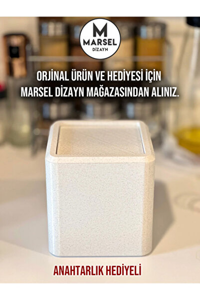 Genel Markalar Marsel Dizayn Şık Masaüstü Çöp Kutusu-Mutfak-Ofis-Banyo -Açılı...