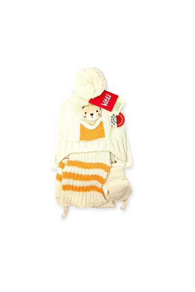 Kitti 0-12 Months Baby 3-Piece Set Beanie Scarf Gloves Fleece Lined Knitwear ...