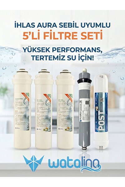 watalina Ihlas Aura Cebilon Unique Dijital Su Arıtma Cihazı Uyumlu 5'li Ön Fi...