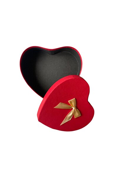 VERRA CONCEPT Kırmızı Renkli Kalpli Hediye Kutusu 18x15x6