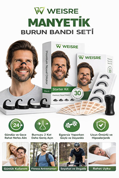 Weisre Manyetik Burun Bandı Seti – Horlama Azaltan, Nefes Açan Premium Burun ...