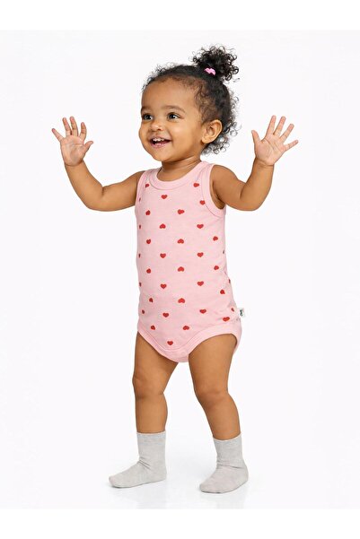 Civil Baby Kalp Baskılı 1-36 Ay Çıtçıtlı Badi - Pembe 18-24 Ay