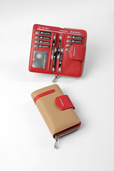 CENGİZ PAKEL محفظة نسائية متوسطة الحجم 65256m مينك-ريد