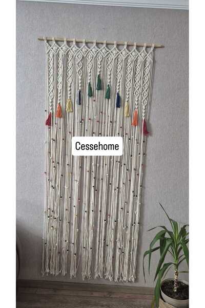 CESSE HOME Makrome Perde Renklı Boncuklu