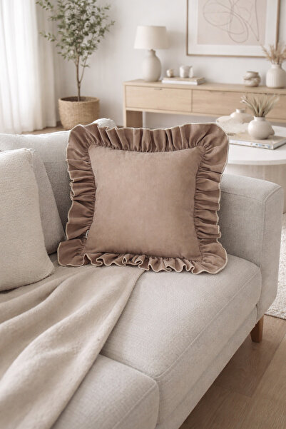 RİTMOHOME Fırfırlı, Vintage, Country, Iskandinav, Bohem 45x45 Dekoratif Kırle...