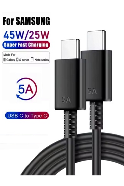 MOBİL GO TYPE-C TYPE-C 5 Amper 25W ve 45W Destekli Hızlı Şarj Data Kablosu fo...