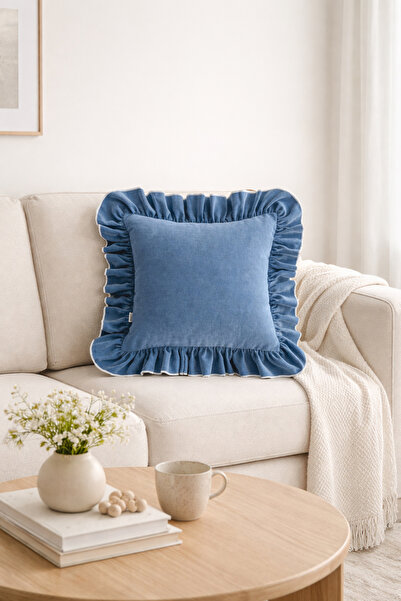 RİTMOHOME Fırfırlı, Vintage, Country, Iskandinav, Marin, Bohem 45x45 Dekorati...