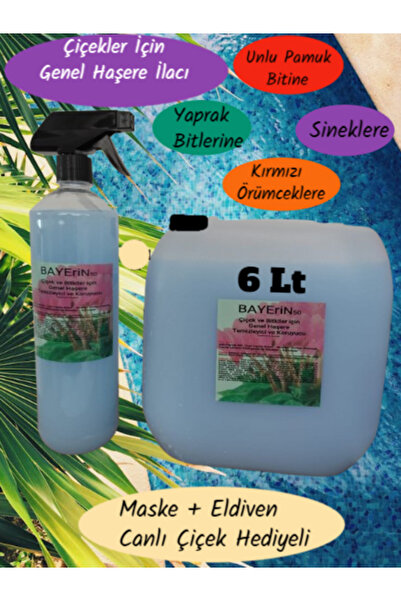 ilkadım 6 Lt Çiçekler için Genel Haşere ilacı (Unlu Pamuk Biti ilacı Sinek Ve...