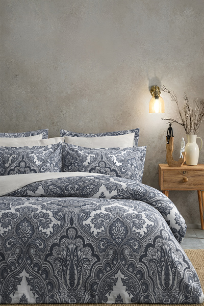 İQON Set cuvertură de pilota dublă elastică - SHALL GREY