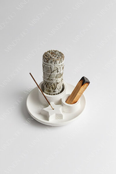 mindsoho Dekoratif Vernikli(Wax) Çok Amaçlı Mumluk, Tütsülük 11cm