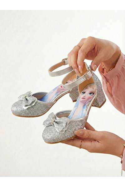 BDKButik Pantofi cu toc pentru fetiță cu imprimeu prințesă Pantofi rochii de ...