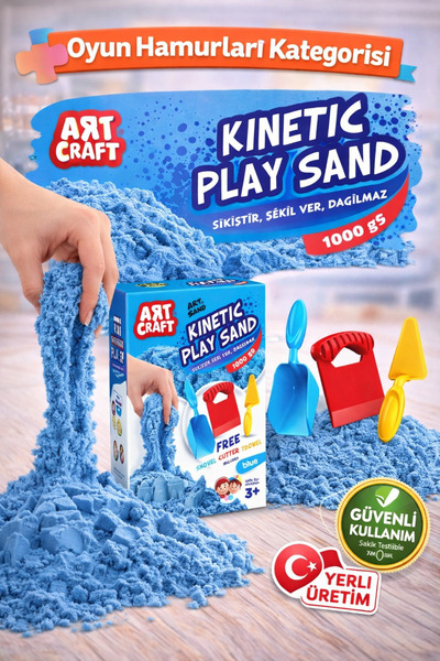 Store Art Craft Kurumayan Kinetik Oyun Kumu Mavi 1000 Gr