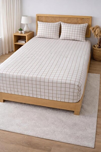 Arma Concept Double Ranforce Fabric Checkered Pattern Fitted Elastic Sheet & ...