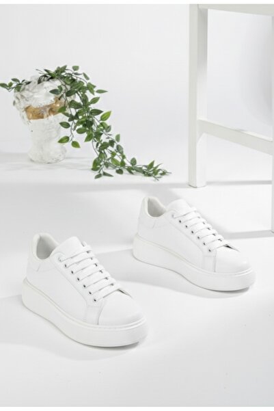 SENASTİL White Skin Lace-Up Women's Sports Shoes