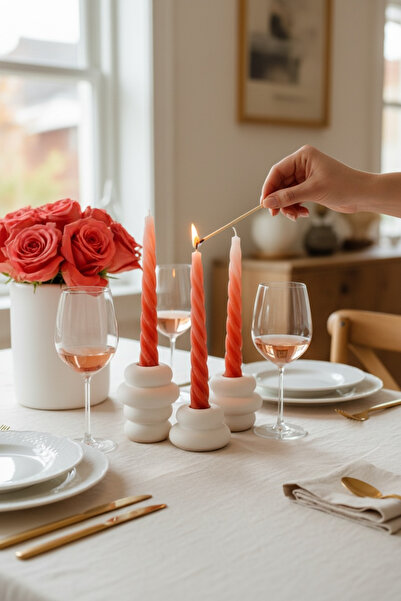 LALEZEN HOME 3lü Set Boğumlu Şamdan