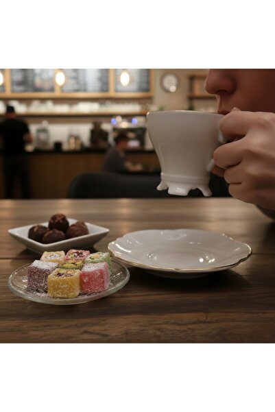 SAMSA Gold Cocoon Model Two-Person Turkish Coffee Porcelain Cup Set