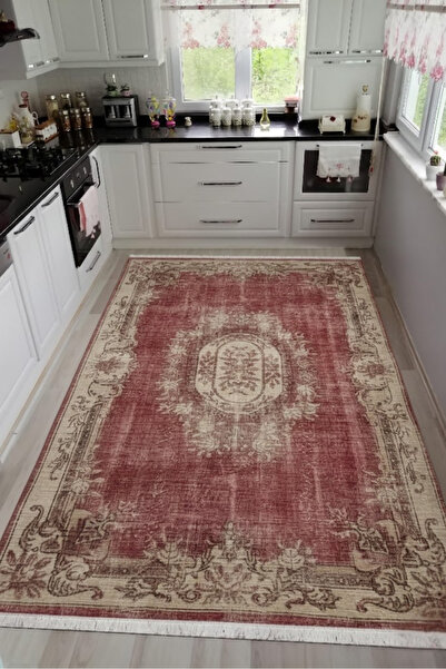 CENTER AVM Kırmızı, Halı Mutfak Halısı Makinede Yıkanabilir Halı Kaymaz Taban...