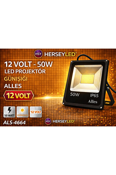 ALLES 12 VOLT - 50W LED PROJEKTÖR GÜNIŞIĞI