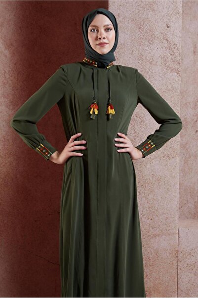 Alvina Embroidery Detailed Collar and Cuffed Shadow 1451