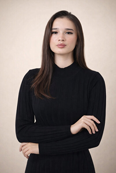 RTD&VLD RTD & VLD Kadın Yarım Balıkçı Kalın Fitilli Triko Kazak