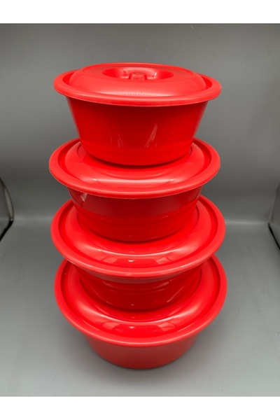 Tuba 4lü Kapaklı Leğen Takımı Badya 1nci Kalite Gıdaya Uygun