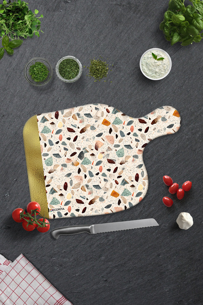 Decorita Glass Cutting Board with Handle - Glass Cutting Table |   Terragold ...