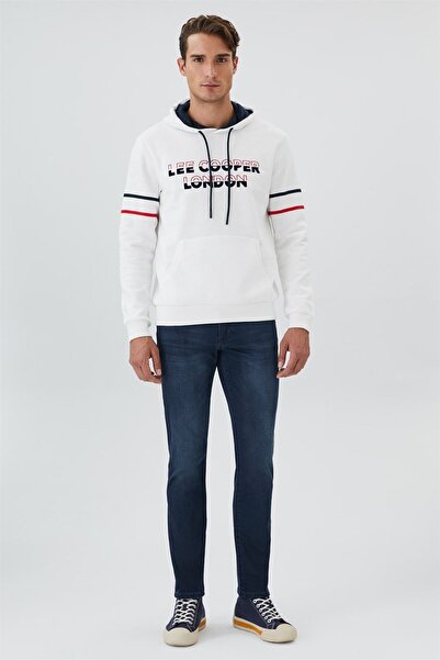 Lee Cooper Athel Men's Hooded Sweatshirt Off White