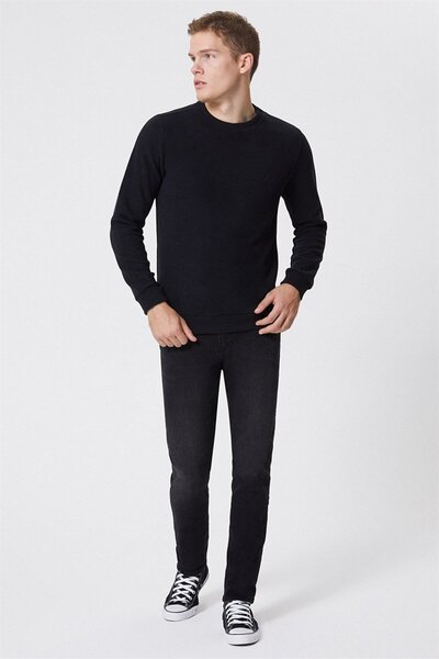 Lee Cooper Newdwade Ανδρικό φούτερ με λαιμόκοψη σε σχήμα O, μαύρο