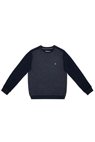 Lee Cooper سويت شيرت رجالي من إيثان برقبة دائرية باللون الأزرق الداكن-أنثراسايت