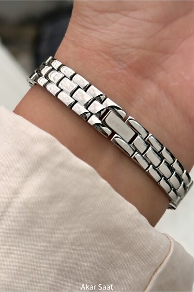 Reward RWA146251 Gümüş Renk Hasır Paslanmaz Çelik Kordon Küçük Kare Kadın Kol...