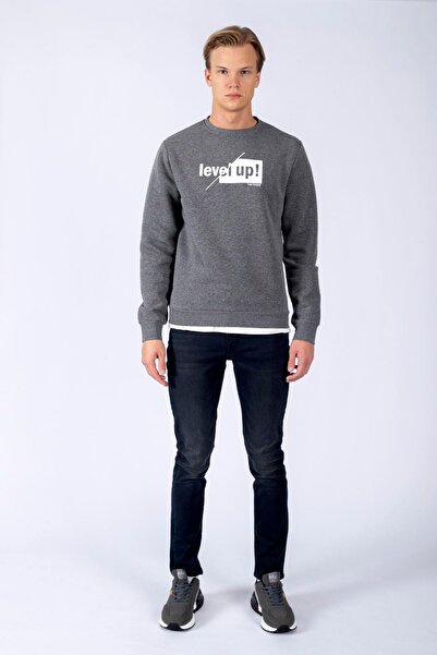 Lee Cooper Kaı Men's Sweatshirt Anthracite Melange