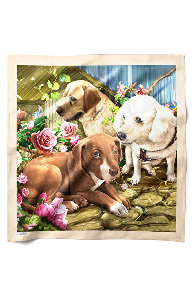 HAWWA وشاح باندانا منقوش عليه زهور لمحبي الكلاب