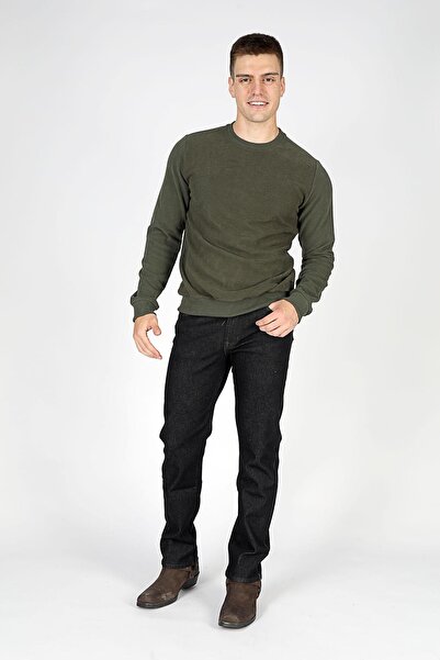 Lee Cooper Newdiagonal الرجال س الرقبة البلوز الكاكي