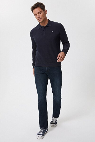 Lee Cooper Newblend men's polo collar sweatshirt short brown