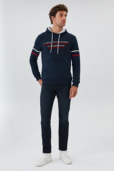 Lee Cooper Athel Erkek Kapüşonlu Sweatshırt Lacivert