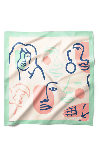 HAWWA وشاح باندانا بنمط وجه بسيط