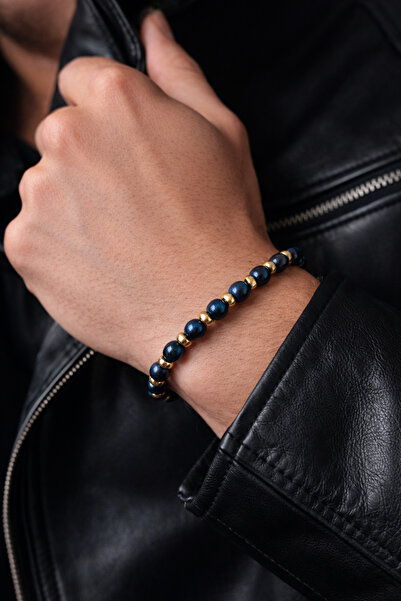 Tuana Trend سوار حجر الهيماتيت الطبيعي - حجر شفاء شقرا الجذر للشجاعة والثقة ب...