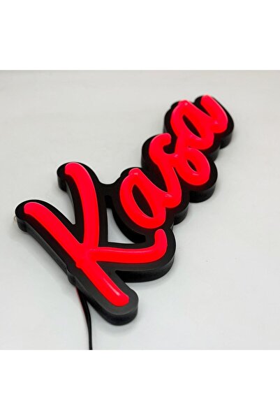 LEON IŞIK 'kasa' El Yazısı Işıklı Özel Tabela-led Ile Neon Görünümlü Tabela-k...