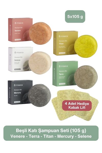 miseca Five-Piece Solid Shampoo Full Size Trial Set