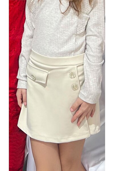 Breeze Husă pentru fete cu fustă pantalon scurtă buzunare, nasturi accent buc...