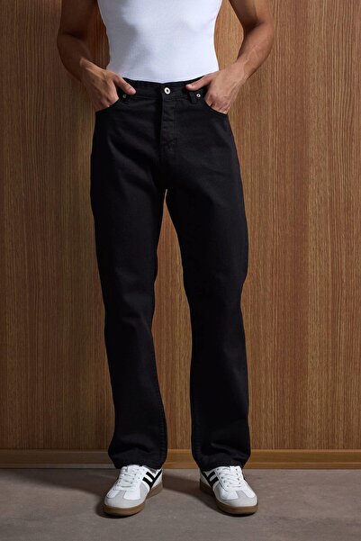 ablukaonline Pantaloni de blugi pentru bărbați Baggy Fit basic negri