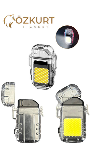 özkurt ticaret USB Şarjlı Elektrikli Çakmak – Işıklı COB LED Fener