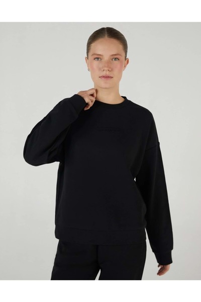 SKECHERS W Essential Crewneck Sweatshirt Kadın Siyah Sweatshirt S242109-001