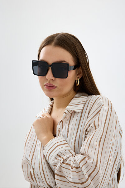 Chunky Frame Milan Unisex Black Square Luxury Sunglasses