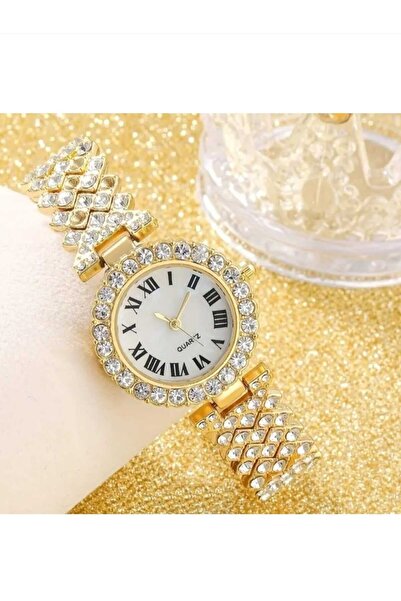 OEM Set 5 piese, Ceas dama cu pietre, colier cu pandantiv, bratara, cercei si...